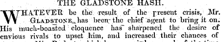 THE GLADSTONE HASH. WHATE vTSR be theres...