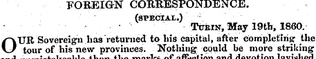 FOREIGN CORRESPONDENCE. (special) Turin,...