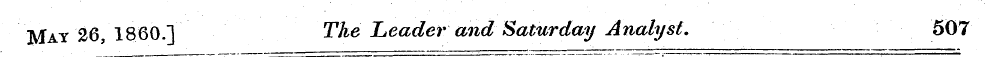 May 26, I860.] The Leader and Saturday A...