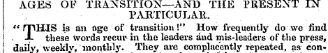 AGES OF TRANSITION—AND THE PRESENT IN PA...