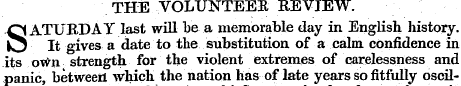 THE VOLUNTEER¦REVIEW. S ATURDAY last wil...