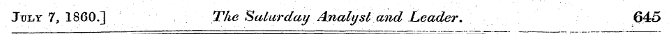 July 7, I860.] The Saturday'Analystand L...