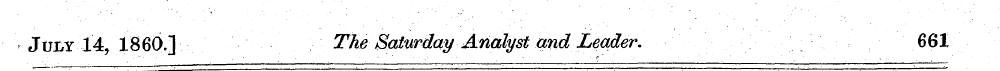 July 14, I860.] The Saturday Analyst and...