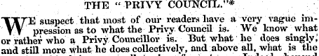 THE " PRIVY COimCTL."* WE suspect that m...