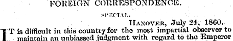 FOREIGN CORRESPONDENCE. SP'RCT.Vli. TIan...