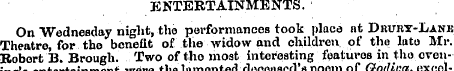 ENTERTAINMENTS. On "Wednesday night, thi...