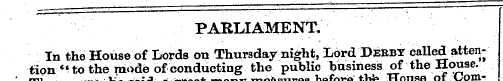 parliament; In the House of Lords on Thu...