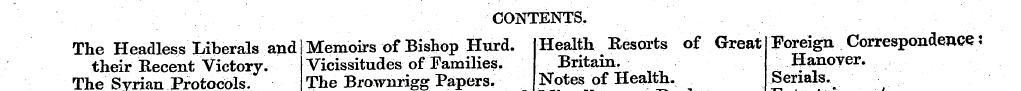 CONTENTS. The Headless Liberals and Memo...
