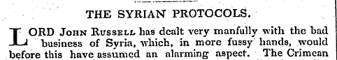 THE SYRIAN PROTOCOLS. LORD John Russeli>...