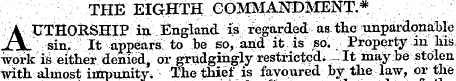 THE EIGHTH GOMMAJ^MENT.* UTHORSHiP in En...
