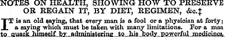 NOTES ON HEALTH, SHOWING HOW TO PRESERVE...