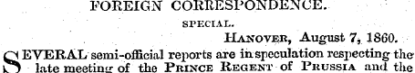 FOREIGN" CORRESPONDENCE. SPECIAL. Hanove...