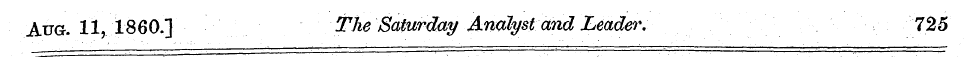 Aug. 11, I860.] The Saturday Analyst and...
