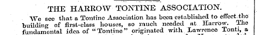 THE HARROW TONTINE ASSOCIATION. We sec t...