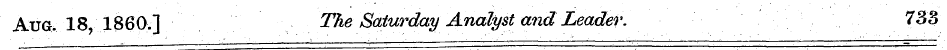Aug. 18, I860.] The Saturday Analyst and...