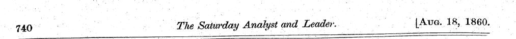 740 The Saturday Analyst and Leader. [Au...