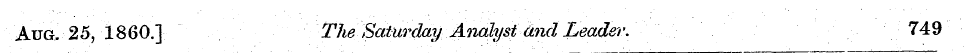 Aug, 25, I860.] The Saturday Analyst dnd...