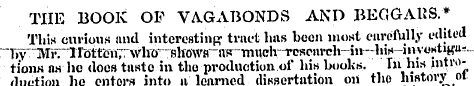 THE BOOK OF VAGABONDS AND BECIGAKS.* Thi...