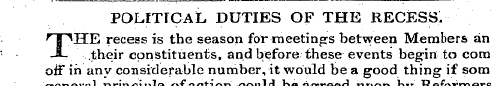 POLITICAL DUTIES OF THE RECESS. r B \E£E...