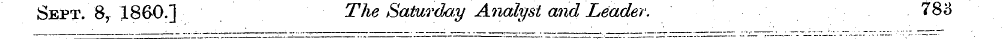 Sept. 8, I860.] The Saturday Analyst and...