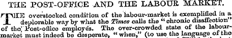 THE POST-OFFICE AND THE LABOUR MARKET. r...