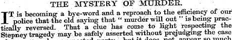 THE MYSTERY OF MURDER. I T is becoming a...