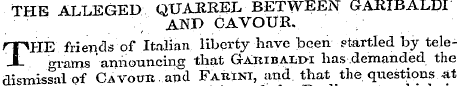 THE ALLEGED QUAKREL BETWEEN GARIBALDI AN...
