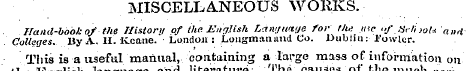 MISCELLANEOUS WORKS. llaiul-bookof the H...