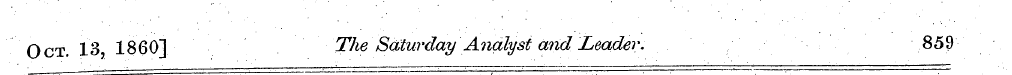 Oct. 13 1860] The Saturday Analyst and L...