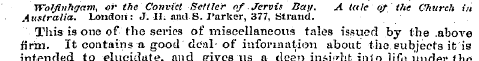 Wotf lnTigam, or the Convict Settler of ...