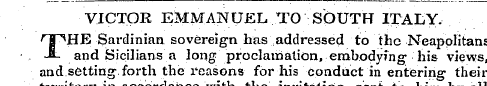 VICTOR EMMANUEL TO SOUTH ITALY. r | ^HE ...
