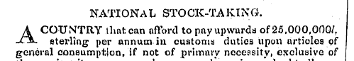 NATIONAL STOCK-TAKING. A COUNTRY .Hint c...