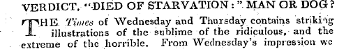 VERDICT, "DIED OF STARVATION : " MAN OR ...