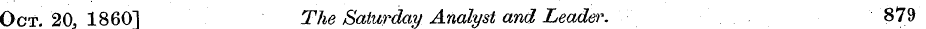 Oct. 20, 1860] The Saturday Analyst and ...