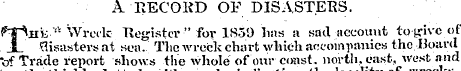 A-RECORD OF DISASTERS. Tlii; '' Wreck Tl...
