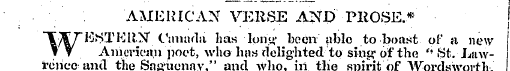 ' AMERICAN VERSE AND PllOSE.* WE STERN' ...