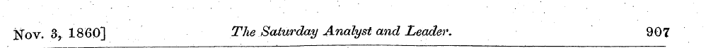 Nov. 3, 1860] The Saturday Analyst and L...