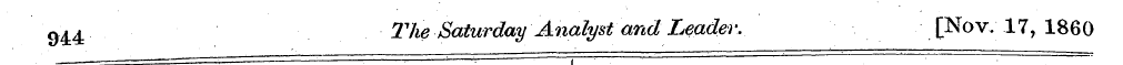 944 The Saturday Analyst and Leader. [No...