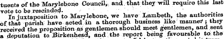 tuents of the Marylebone Council *, and ...