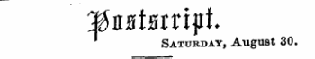 jtotsrripf. Saturday, August 30.
