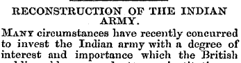 RECONSTRUCTION OF THE INDIAN ARMY.