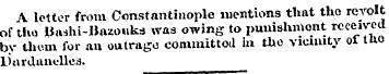 A letter from Constantinople mentions th...