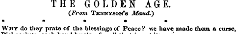 THE GOLDEN AGE. (From Tennyson's Maud." ...