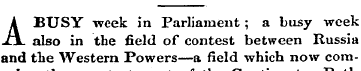 A BUSY week in Parliament; a busy week a...