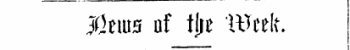 JCeius of tlie Weelt.