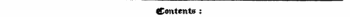Contents :