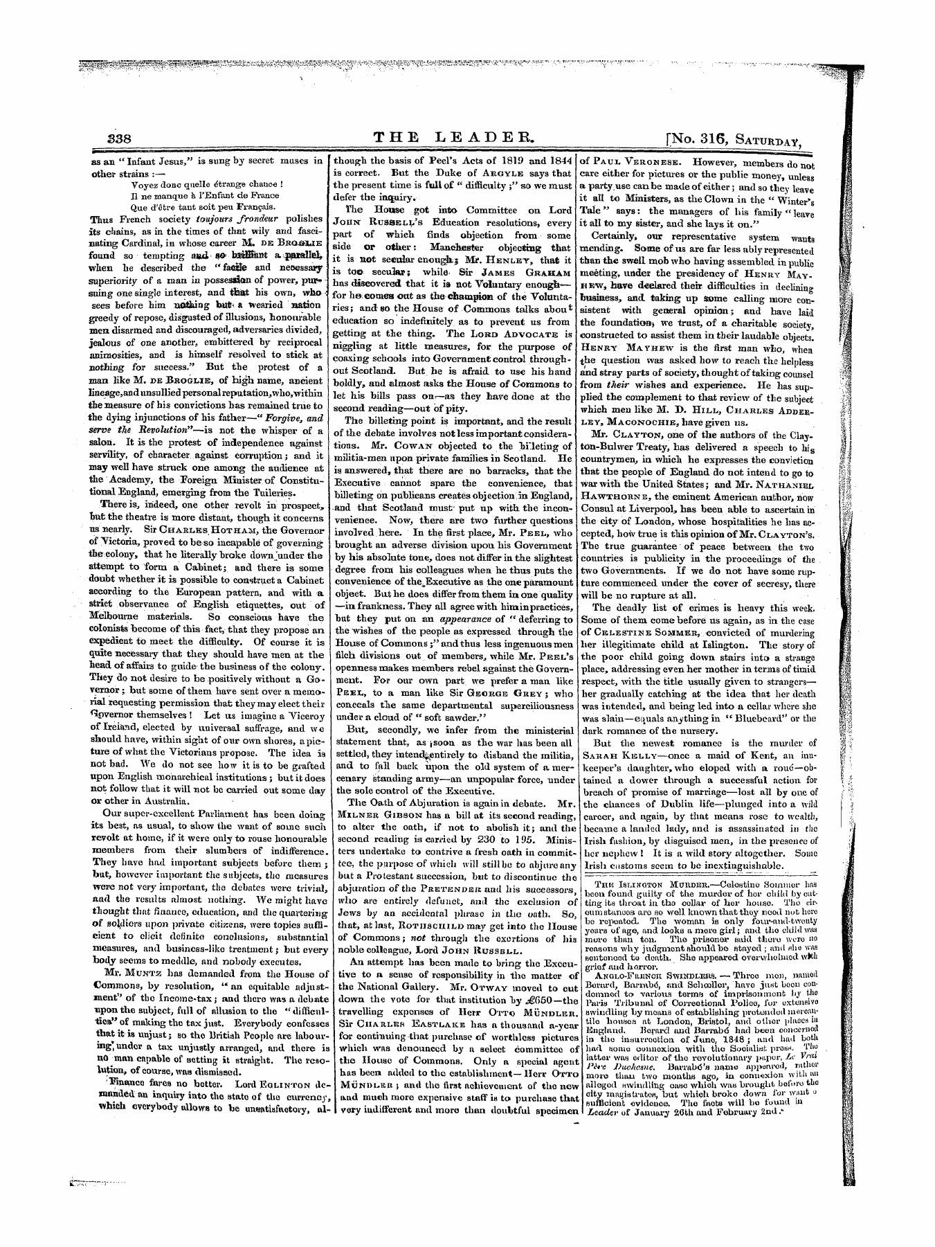 Leader (1850-1860): jS F Y, 1st edition - Untitled Article