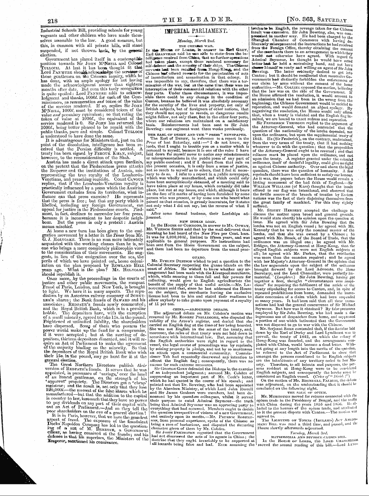 Leader (1850-1860): jS F Y, 1st edition - Untitled Article