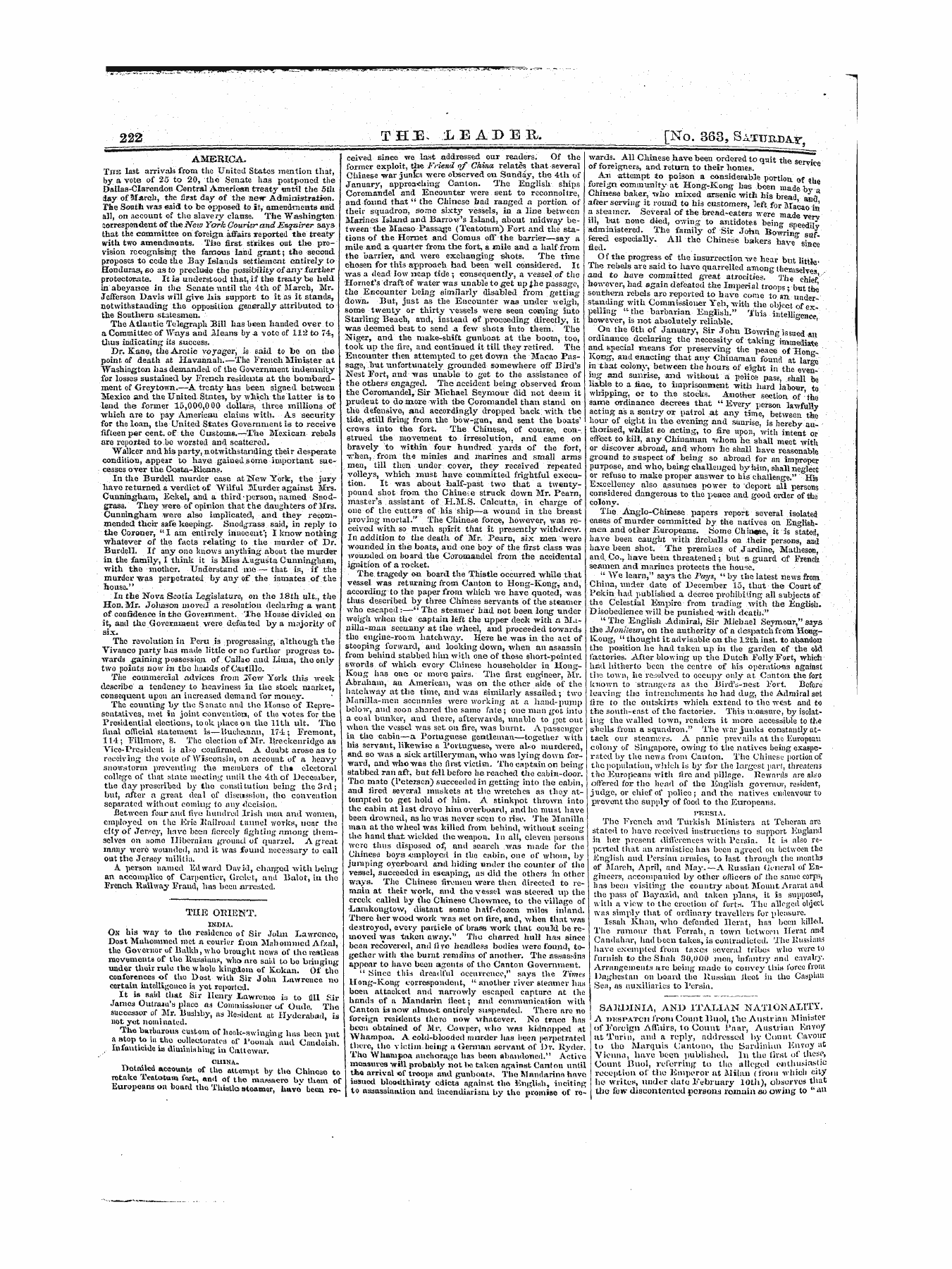 Leader (1850-1860): jS F Y, 1st edition - Untitled Article