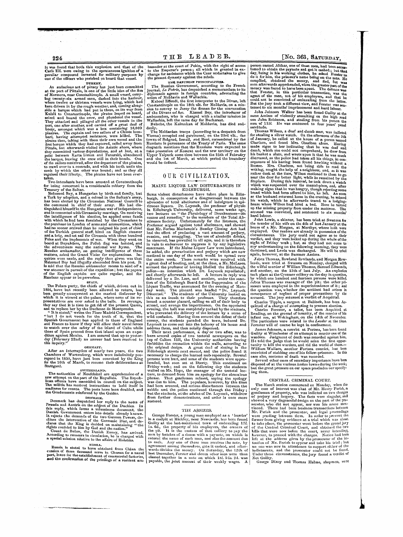 Leader (1850-1860): jS F Y, 1st edition - Untitled Article